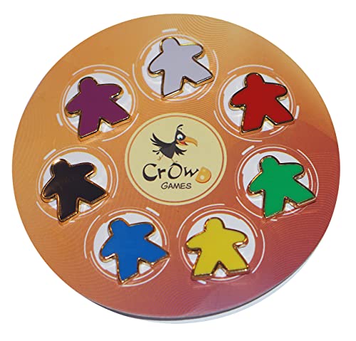 Meeple Enamel Pins | 7 Pin Set | Lapel Pins for Board Game Players
