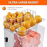 Commercial Juicer Machine, 110V 120W Orange Squeezer for 22-30 per Minute, Electric Orange Juice Machine with Pull-Out Filter Box SUS 304 Tank PP Cover and 2 Collecting Buckets