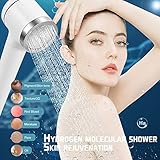 Shower Head High Pressure With Handheld, Multifunctional Electrolytic Hydrogen Production Showerhead, Filter Impurities, Skin-Friendly Massage, Pressurized Water Saving, IPX7 Waterproof(Color:A)