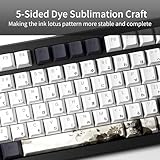 GMKWTL XVX Shine Through Keycaps, Japanese Ink Lotus Keycap Set, DoubleShot PBT Keycaps with Dye-Sublimation, Cherry Profile Keyboard Keycaps for Gateron Cherry MX Switches Mechanical Keyboards