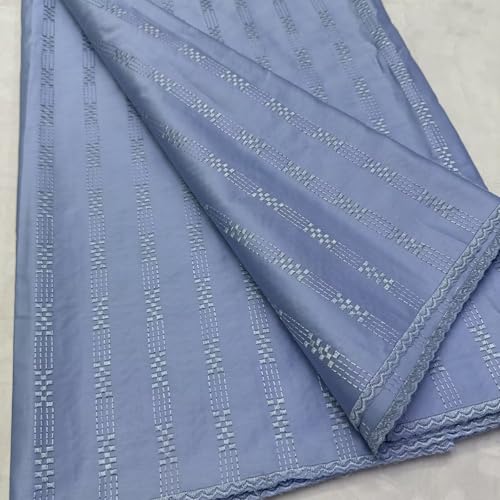 Luxury African Swiss Voile Lace Fabric Fashion Polish Premium 100% Cotton Lace Fabric for Men&Women Dress 5 Yards (Color 1)