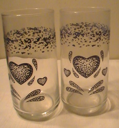 Corelle Blue Heart 12 Oz. Beverage Glass Tumbler - Set of 4