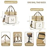 LOKASS Personalized Lunch Bag for Women Work, 16L Initial Insulated Lunch box for Adult/Womens Gift, Leakproof Personalized Gift Lunchbag with Adjustable Shoulder Strap, Cooler Bag Beige - J