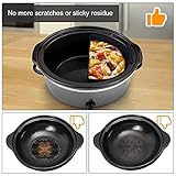 ChefAid Slow Cooker Divider Liners with Handle, 100% Silicone Reusable Slow Cooker Liners Compatible with 6-8 Quart Oval or Round Slow Cooker, Fits 7 Quart Crockpot Liners (Black, 2 Pack)