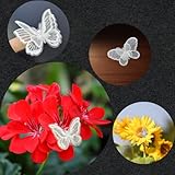 32 Pcs White Lace Butterfly Applique Embroidery,Organza Butterfly Patches Appliques for Clothes,for Wedding Bridal Dress Craft DIY Clothes Hair Ornaments Dress/Hat/Bag Decoration