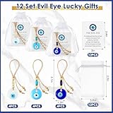 Skylety 12 Set Evil Eye Charms Evil Eye Car Hanging Good Luck Charm and Protection Gifts Glass Lucky Gifts Party Favors for Men Women