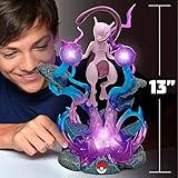 Jazwares Pokémon 13" Large Mewtwo Deluxe Collector Statue Figure - LED Light Effects - Officially Licensed - Authentic Collectible Pokemon Figure Gift for Kids and Adults - Ages 8+