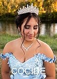 COCIDE Silver Tiara and Crown for Women Crystal Queen Crowns Rhinestone Princess Tiaras for Girl Bride Wedding Hair Accessories for Bridal Birthday Party Prom Halloween Cos-play Costume Christmas