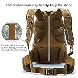 BASSDASH Hunting Backpack with Bow/Rifle Holder Removable Waist Belt Rain Cover Camo Water Resistant 44L