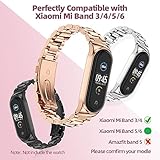 MIJOBS Strap for Xiaomi Mi Band 7 Mi Band 6 Mi Band 5, Metal Strap Compatible with Mi Band 4 Mi Band 3 Replacement Wristband Stainless Steel Watch Band for Men Women