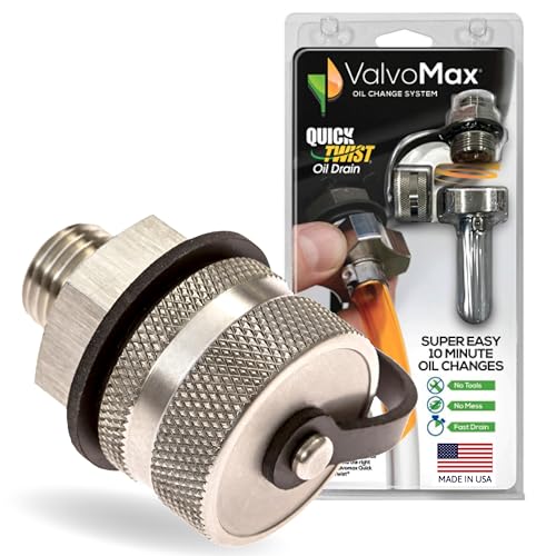 ValvoMax Oil Drain Valve - Quick Twist Oil Drain Plug for DIY Oil Changes At Home in 10 Minutes - No Tools, No Mess, No Cleanup - M16-1.50 Thread Size - Made in USA