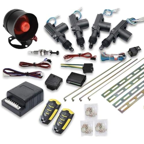 Riloer Car Remote Central Locking Kit, Universal Security Anti-Theft Alarm System Universal & 4 Doors Keyless Entry System