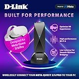 D-Link VR Air Bridge for Meta Quest - Dedicated WiFi 6 Connection Between VR Headset and Gaming PC - Wire-Free/LAG-Free PCVR Gameplay - Official Meta Accessory (DWA-F18)