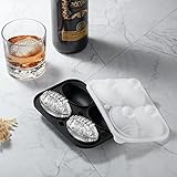 ACOOKEE Silicone Football Ice Cube Mold Fun Shapes, Novelty Football Gifts, 2.2" Large Craft Round Sphere Ice Ball Molds For Game Day, Whiskey, Cocktails, Bourbon, Super Bowl