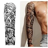 Full Arm Temporary Tattoos 8 Sheets and Half Arm Shoulder Waterproof Tattoos 8 Sheets, Extra Large Tattoo Stickers for Men and Women (22.83"X7.1")