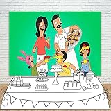 JMING Bob s Burgers Photo Backdrop for Birthday Party Decorations 7x5 Vinyl Funny Bob s Burgers Background for Party Supplies Cake Table Wall Decor Photo Booth Props