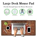 Samgula Gaming Mouse Pad Retro Boho, Large Mousepad Office Desk Mat, Work Desk Mat Non-Slip Rubber Base Waterproof with Stitched Edges, 35.4 X 15.7 inch for Work/Game/Office/Home Vintage Bohemian