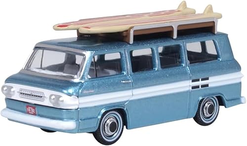 Diecast 1961 Chevy Corvair Greenbrier Passenger Wagon Turq/Cameo White 1:87 Scale 87CG61001