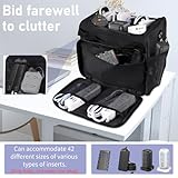 LOTCAIN Cable Organizer Bag,Cable Management Box Cord Organizer Case,Electronics Cord Storage Bag with Adjustable Divider Large Cable Storage Bag Carrying Case for Cable, Cord,Power Strip