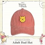 Disney Winnie The Pooh Dad Hat, Cotton Adjustable Adult Baseball Cap with Curved Brim, Red, One Size