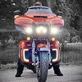 Eagle Lights SUNBURST Lower Fairing Grill LED Running Lights and Turn Signals for Harley Davidson Motorcycles (Black)