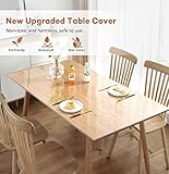 RostiKong 24 x 108 Inch Long Table Protector Desktop Cover Transparent Tablecloth Vinyl PVC Waterproof Wood Furniture Topper Table Pad for Rectangle Coffee End Center Table Under Highchair Floors Mats