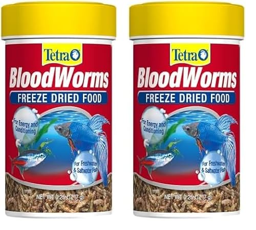 Tetra BloodWorms 0.25 Oz, Freeze-Dried Food for Freshwater and Saltwater Fish, Seafood(Pack of 2)