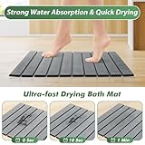 2 Pack Stone Bath Mat, 23 X 15 Inch Foldable Stone Drying Mat for Kitchen Counter, Stone Bathmat Quick Dry, Non-Slip Diatomite Stone Bath Mat, Self Drying Bath Mat with 2 Water Absorbing Stone Tray