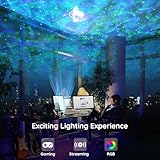 Lumoonosity Ocean Wave Projector – Water Light Projector for Bedroom, Kids Room Decor – Ocean Galaxy Night Light with Speaker - Starry Light with 9 Planet, Star, Water Wave Effect