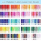 Wuollgess 20,000PCS Clay Beads for Bracelet Making Kit, 120 Colors 6 Boxes Polymer Heishi Beads, Friendship Bracelet Kit for DIY Crafts, Earrings Necklace Jewelry Making Kit for Adults