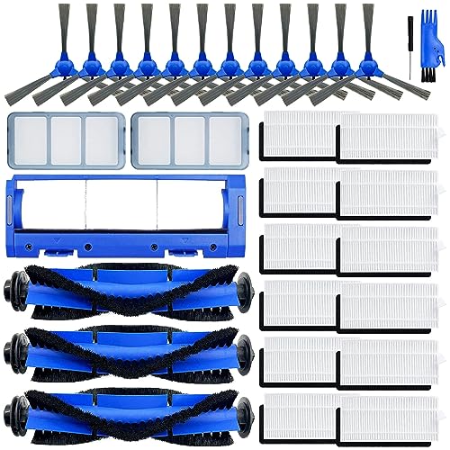 RoboVac 11S Replacement Part Compatible for Eufy RoboVac 11S, 15C, 30, 30C, 12, 35C, 25C, 15T Robotic Vacuums, 3 Rolling Brushes, 12 Filter Sets, 12 Side Brushes, 1 Rolling Brush Guard, 2 Pre Filters