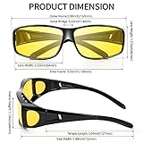 URUMQI Night Vision Driving Glasses Fit Over Glasses for Men Women, Anti Glare Polarized Nighttime Glasses HD Yellow Lens