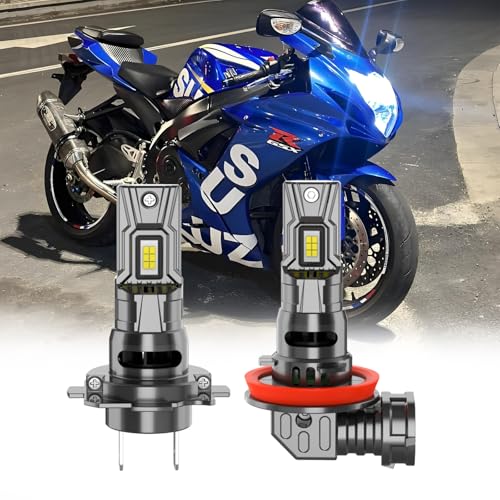 Fit For 2006-2007 2011-2020 Suzuki GSXR 600 750 Fog lamps Bulbs, H7 H11 High Beam and Low Beam Bulbs Combo, 8000LM 6500K Bright White, Plug and Play, 2-Pack