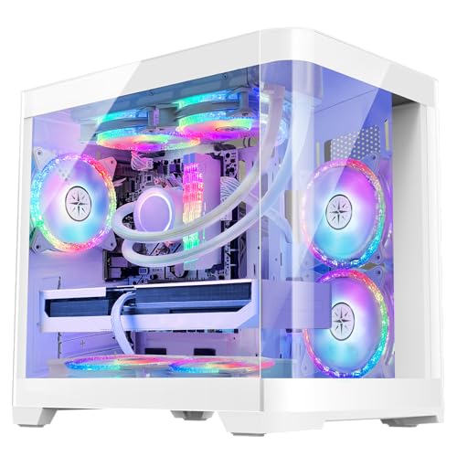 Poseidon Gaming PC Desktop - GeForce RTX 4060 - AMD Ryzen 7 5700X 8-Core 3.4GHz - 32GB DDR4 3200MHz - 1TB M.2 +2TB SATA SSD - WIFI & Bluetooth - 240 Liquid Cooler - Windows 11 Pro Computer - White