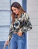 Zeagoo Blouses for Women Dressy Casual Floral Long Sleve Button Down Shirts Work Tops Business Casual Clothes