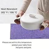 Weabetfu Cloth Placemats Set of 4 Heat Resistant Dining Table Placemmats Cotton Linen Machine Washable Kitchen Table Mats Wrinkle Free Thick Fabric Place Mat,Easy to Clean,13"x19" Purple