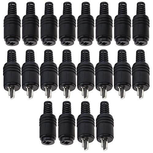eMagTech 20PCS 2 Pin DIN Speaker Plug with Screw Terminals HiFi Loudspeaker Cable Connector for HiFi Loud Speaker Devices No Soldering 10PCS Male & 10PCS Female