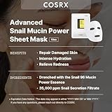 COSRX Snail Mucin Sheet Mask 10 EA with Snail Mucin Serum, Self Care, Face Masks for Dry, Sensitive Skin, Not Tested on Animals, No Parabens, No Sulfates, Korean Skin Care