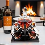 Montex Whiskey Decanter Set Diamond Shape with 4 Glasses 4 Whiskey Stones, Gift for Men, Gift for Whiskey Lovers