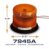 ECCO 7945A LED Beacon: Pulse II, low profile, 12-48VDC, 11 flash patterns, amber