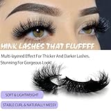 IFSOWDRA Mink Lashes Wispy 20mm 3D Volume Full Dramatic Faux Mink D Curl Strip Lashes That Look Like Extensions Long Eye Lashes Pack 25 mm Cat Eye False Eyelashes Natural Look