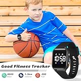 L LAVAREDO Waterproof Kids Digital Watches for Boys Girls,Sport Watch with Pedometer Stopwatch Vibration Alarm for Ages 5-13,No App Fitness Tracker Watch for Kids Teens Birthday