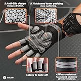 SIMARI Breathable Workout Gloves for Men Women, Padded Weight Lifting Gloves with Wrist Wraps Support, Full Palm Protection, Grip for Gym Training, Fitness, Weightlifting, Exercise Fingerless Black