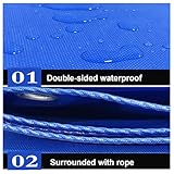 JMDNTQ Tarpaulin Waterproof Heavy Duty 19.7x26.2ft, 450g/m² Waterproof Tarps, Multi-Purpose Cover, for Kennels Chicken Coops Fishpond Hay Log Pile Roof Trailer Outdoor Furniture Ground Sheet