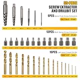 Topec 35-Piece Screw Extractor and Left Hand Drill Bits Set, Easy Out Screw Extractor Set with Reverse Drill Bits, Multi-Spline Extractors for Removing Broken Bolts and Stripped Screws