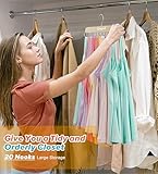 Gomyrod Bra Hanger for Closet, Tank Top Hanger 2 Pack w/20 Hooks Holds 40 Bras, Capacity Foldable Wood Space Saving Hanger, 360°Rotating Closet Organizers and Storage for Dorm & Apartment