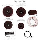 FANDAMEI Hair Accessory Set: 20 Invisible Nets, 4 Donut Makers, 5 Elastics, 20 Bobby Pins (Brown)