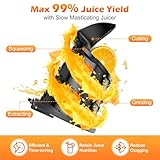 Juicer Machines with 5.8" Extra Large Feed Chute, Cold Press Juicer For Whole Vegetables and Fruits, 350W Professional Masticating juicer Easy to Clean for Batch Juicing (Titanium Gray)