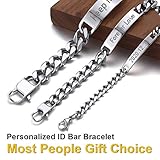 ChainsHouse Custom Stainless Steel Link ID Bracelet Metal 15mm 21cm Chunky Metal Bracelet Man Bangle