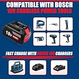 POWITEC 18V 8.0Ah Lithium-ion Battery Replace for Bosch 18V Battery 8Ah High Power Battery Compatible with Bosch 18V Tools and Chargers